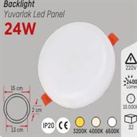 24W GEÇMELİ BACKLIGHT YUVARLAK PANEL 1